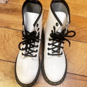 Dr. Martens White Lace-Up Boots